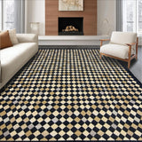 Ultra Soft Area Rug, Non Slip, Stain Resistant, Washable Area Rugs for Living Room, Bedroom, Checkered Diamond Patio(Black)