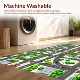 Ultra Soft Area Rug, Non Slip, Stain Resistant, Washable Area Rugs for Living Room, Bedroom, Whimsical Road Adventure Aesthetic(Gray)
