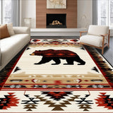 Ultra Soft Area Rug, Non Slip, Stain Resistant, Washable Area Rugs for Living Room, Bedroom, Southwest Wildlife Ethnic Pattern(Beige)