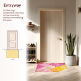 Ultra Soft Area Rug, Non Slip, Stain Resistant, Washable Area Rugs for Living Room, Bedroom, Delicate Modern Lattice Aesthetic(Yellow)