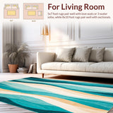 Beige Teal Beachfront Coastal Ocean Theme Indoor(Blue)