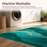 Ultra Soft Area Rug, Non Slip, Stain Resistant, Washable Area Rugs for Living Room, Bedroom, Artistic Multicolor Geometric Expression(Blue)