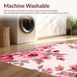 Ultra Soft Area Rug, Non Slip, Stain Resistant, Washable Area Rugs for Living Room, Bedroom, Artistic Soft Rose Texture(Pink)