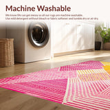 Ultra Soft Area Rug, Non Slip, Stain Resistant, Washable Area Rugs for Living Room, Bedroom, Delicate Modern Lattice Aesthetic(Yellow)
