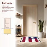 Ultra Soft Area Rug, Non Slip, Stain Resistant, Washable Area Rugs for Living Room, Bedroom, Bold Aged Flag Aesthetic(Red)