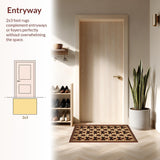 Ultra Soft Area Rug, Non Slip, Stain Resistant, Washable Area Rugs for Living Room, Bedroom, Vintage Primitive Bedroom Entryway Washable Rug(Beige)