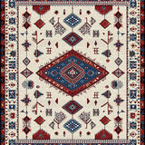 Ultra Soft Area Rug, Non Slip, Stain Resistant, Washable Area Rugs for Living Room, Bedroom, Eclectic Multi-Colored Ethnic Design(Beige)