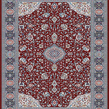 Ultra Soft Area Rug, Non Slip, Stain Resistant, Washable Area Rugs for Living Room, Bedroom, Rustic Dual-Tone Medallion Style(Red)