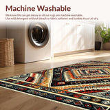 Ultra Soft Area Rug, Non Slip, Stain Resistant, Washable Area Rugs for Living Room, Bedroom, Minimalist Monochrome Boho Vibe(Red)