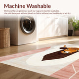 Ultra Soft Area Rug, Non Slip, Stain Resistant, Washable Area Rugs for Living Room, Bedroom, Quirky Nature-Inspired Decorative Piece(Brown)