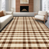 Ultra Soft Area Rug, Non Slip, Stain Resistant, Washable Area Rugs for Living Room, Bedroom, Sophisticated Warm Tones Geometry(Beige)