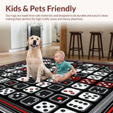Ultra Soft Area Rug, Non Slip, Stain Resistant, Washable Area Rugs for Living Room, Bedroom, Artistic Symmetrical Dice Arrangement(Black)