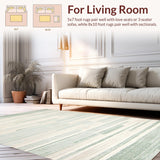 Ultra Soft Area Rug, Non Slip, Stain Resistant, Washable Area Rugs for Living Room, Bedroom, Sleek Monochrome Linear Composition(Beige)