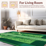 Ultra Soft Area Rug, Non Slip, Stain Resistant, Washable Area Rugs for Living Room, Bedroom, Charming Animal Green Fantasy Theme(Green)