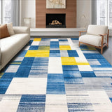 Ultra Soft Area Rug, Non Slip, Stain Resistant, Washable Area Rugs for Living Room, Bedroom, Expressive Multihued Artistic Texture(Blue)