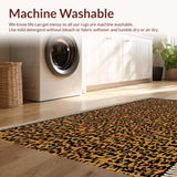 Ultra Soft Area Rug, Non Slip, Stain Resistant, Washable Area Rugs for Living Room, Bedroom, Bold Leopard Print Living Room Non-Slip Rug(Brown)