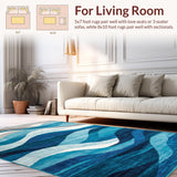 Dynamic Beach Inspired Textural Motif(Blue)