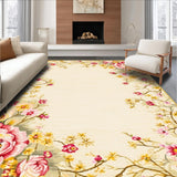 Ultra Soft Area Rug, Non Slip, Stain Resistant, Washable Area Rugs for Living Room, Bedroom, Serene Neutral Botanical Composition(Beige)