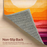 Ultra Soft Area Rug, Non Slip, Stain Resistant, Washable Area Rugs for Living Room, Bedroom, Surfboard Patterned Floor Rug Beach Vibes & Summer Decor Washable(Orange)