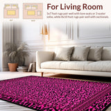 Ultra Soft Area Rug, Non Slip, Stain Resistant, Washable Area Rugs for Living Room, Bedroom, Dynamic Zebra Print Fusion(Pink)