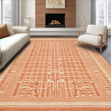 Ultra Soft Area Rug, Non Slip, Stain Resistant, Washable Area Rugs for Living Room, Bedroom, Geometric Terracotta(Orange)