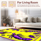 Ultra Soft Area Rug, Non Slip, Stain Resistant, Washable Area Rugs for Living Room, Bedroom, Whimsical Seasonal Celebration Design(Yellow)