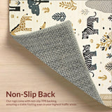 Ultra Soft Area Rug, Non Slip, Stain Resistant, Washable Area Rugs for Living Room, Bedroom, Charming Animal Themed Area Suitable for Boys Play Spaces(Beige)