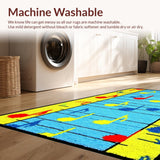 Ultra Soft Area Rug, Non Slip, Stain Resistant, Washable Area Rugs for Living Room, Bedroom, Colorful Child-Friendly Note Design(Blue)