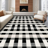 Ultra Soft Area Rug, Non Slip, Stain Resistant, Washable Area Rugs for Living Room, Bedroom, Modern Stripe Rug(Black)