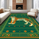 Artistic Geometric Tiger Motif(Green)