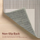 Ultra Soft Area Rug, Non Slip, Stain Resistant, Washable Area Rugs for Living Room, Bedroom, Sophisticated Beige Trellis Art(Gray)