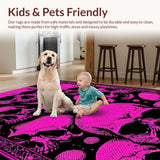Ultra Soft Area Rug, Non Slip, Stain Resistant, Washable Area Rugs for Living Room, Bedroom, Eerie yet Fun Seasonal Decor(Pink)