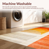 Ultra Soft Area Rug, Non Slip, Stain Resistant, Washable Area Rugs for Living Room, Bedroom, Elegant Earthy Ogee Design(Orange)
