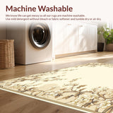 Ultra Soft Area Rug, Non Slip, Stain Resistant, Washable Area Rugs for Living Room, Bedroom, Beige Garden Charm Floor Anti Fatigue Decorative Kitchen Carpets(Beige)