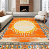 Ultra Soft Area Rug, Non Slip, Stain Resistant, Washable Area Rugs for Living Room, Bedroom, Vibrant Colorful Geometric Delight(Orange)