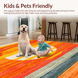 Ultra Soft Area Rug, Non Slip, Stain Resistant, Washable Area Rugs for Living Room, Bedroom, Playful Abstract Sunlit Design(Yellow)