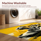 Ultra Soft Area Rug, Non Slip, Stain Resistant, Washable Area Rugs for Living Room, Bedroom, Eclectic Animal Motif Decor(Yellow)