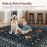 Ultra Soft Area Rug, Non Slip, Stain Resistant, Washable Area Rugs for Living Room, Bedroom, Rustic Natural Coir Texture(Blue)
