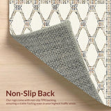 Ultra Soft Area Rug, Non Slip, Stain Resistant, Washable Area Rugs for Living Room, Bedroom, Artful Geometric Soft Ivory Shades(Beige)