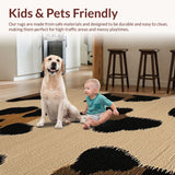 Ultra Soft Area Rug, Non Slip, Stain Resistant, Washable Area Rugs for Living Room, Bedroom, Luxurious Shaggy Cheetah Charm(Beige)