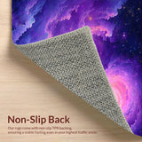 Ultra Soft Area Rug, Non Slip, Stain Resistant, Washable Area Rugs for Living Room, Bedroom, Radiant Space Odyssey Visuals(Purple)