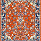 Ultra Soft Area Rug, Non Slip, Stain Resistant, Washable Area Rugs for Living Room, Bedroom, Eclectic Vintage Floral Tapestry(Red)