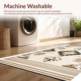 Ultra Soft Area Rug, Non Slip, Stain Resistant, Washable Area Rugs for Living Room, Bedroom, Stylish Modern Diamond Pattern(Beige)