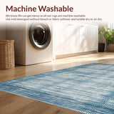 Ultra Soft Area Rug, Non Slip, Stain Resistant, Washable Area Rugs for Living Room, Bedroom, Rustic Waffle Patterned Harmony(Blue)