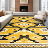 Ultra Soft Area Rug, Non Slip, Stain Resistant, Washable Area Rugs for Living Room, Bedroom, Minimalist Cream and Brown Textures(Yellow)