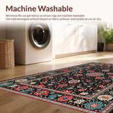 Ultra Soft Area Rug, Non Slip, Stain Resistant, Washable Area Rugs for Living Room, Bedroom, Modern Abstract Geometric Aesthetic(Black)