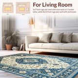 Chic Abstract Blue Trellis(Beige)