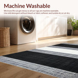 Ultra Soft Area Rug, Non Slip, Stain Resistant, Washable Area Rugs for Living Room, Bedroom, Black White Patterned Carpet(Black)