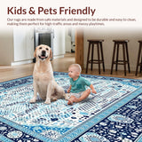 Ultra Soft Area Rug, Non Slip, Stain Resistant, Washable Area Rugs for Living Room, Bedroom, Patio Runner Waterproof Navy(Blue)