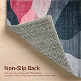 Ultra Soft Area Rug, Non Slip, Stain Resistant, Washable Area Rugs for Living Room, Bedroom, Elegant Grey Pink Geometric Fusion(Gray)